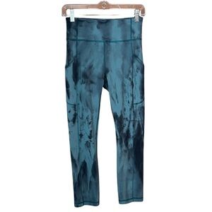 Lululemon Invigorate HR Crop 23” Tight Forest Shibori Graphite Grey Desert Teal